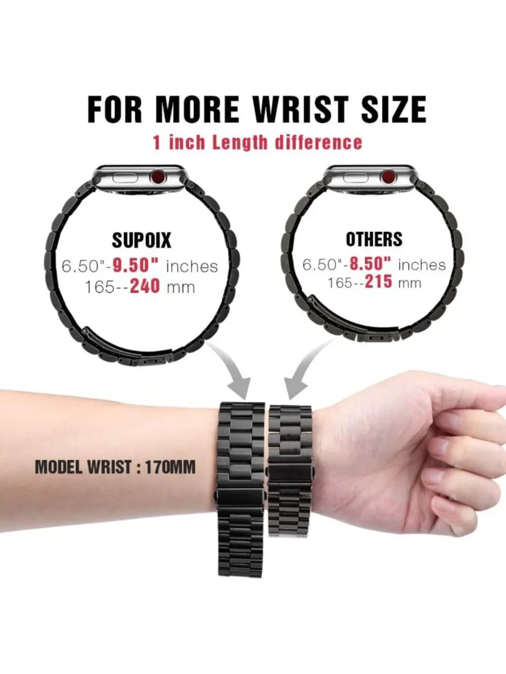 Stylish Stainless Steel Metal Band for Apple Watch - Fits All Series & Sizes
